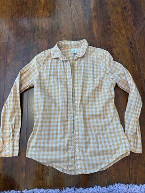 J. crew Button-Up Shirt in Light Orange and White